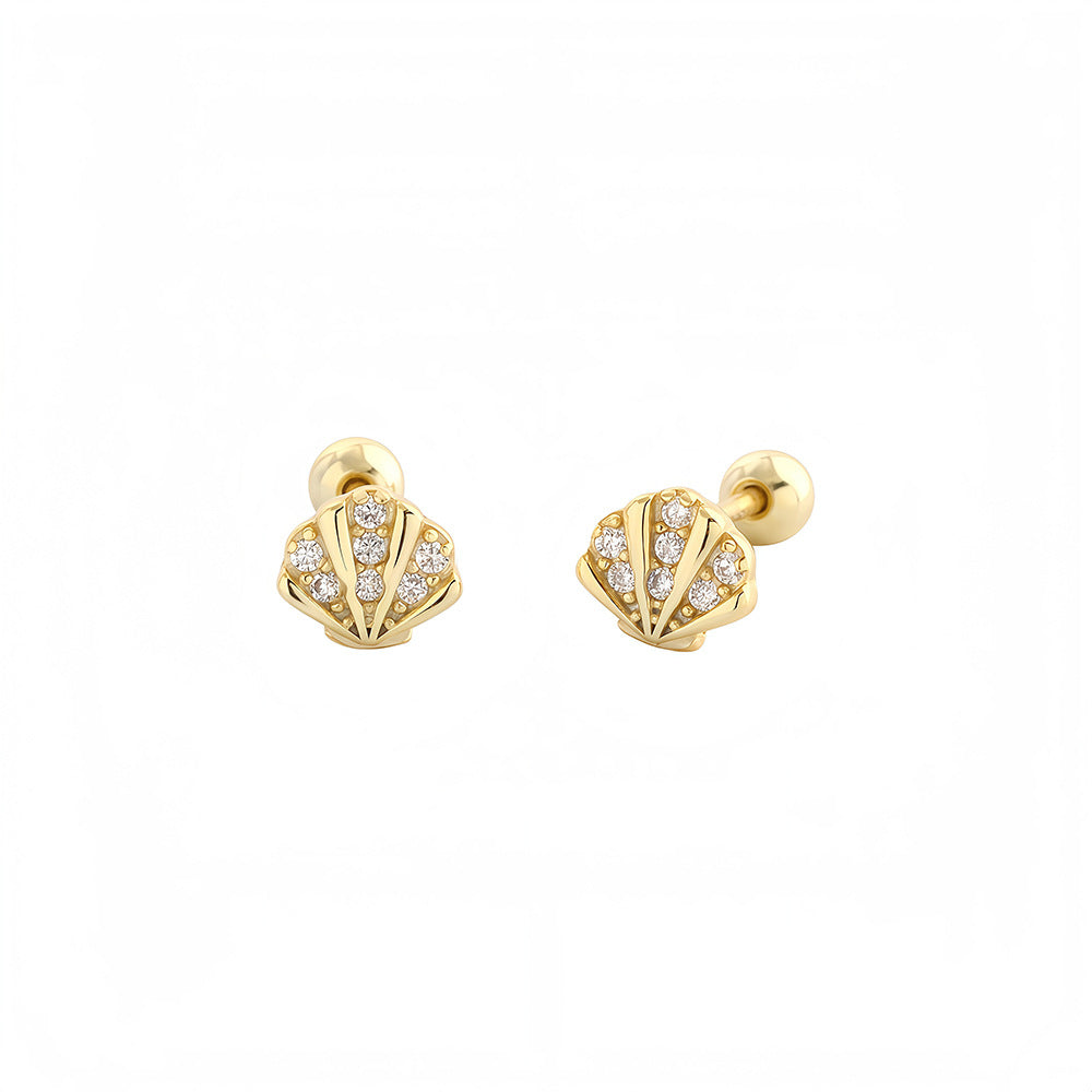 Boucles d'Oreille Coquillage de Mer Océline - Argent Sterling 925