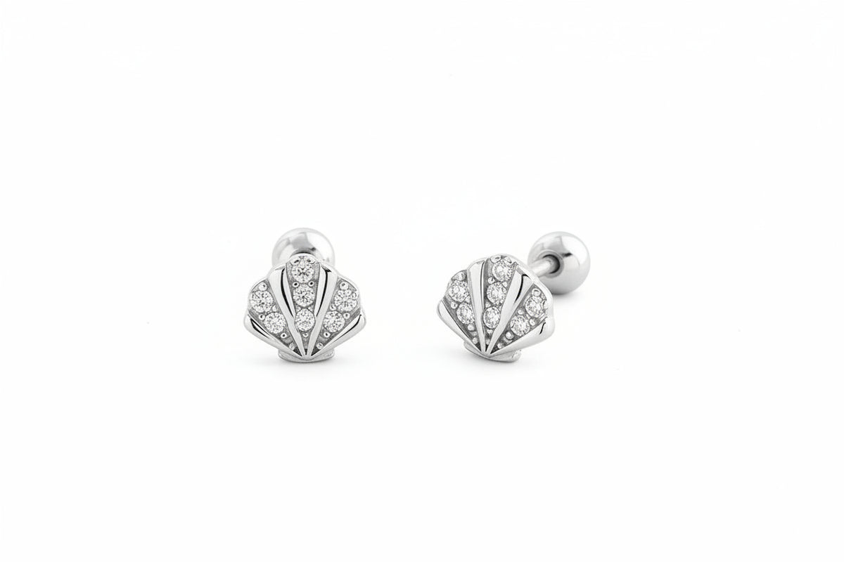 Boucles d'Oreille Coquillage de Mer Océline - Argent Sterling 925