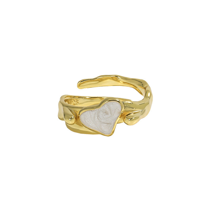 Bague Ajustable Cœur Éclatant Vespera - Argent Sterling 925