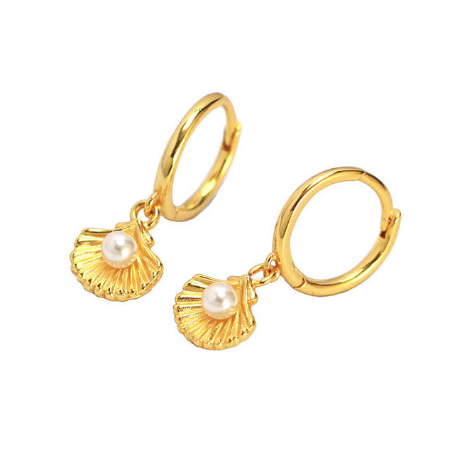 Boucles d'Oreille Coquillage Perlé Nacréa - Argent Sterling 925