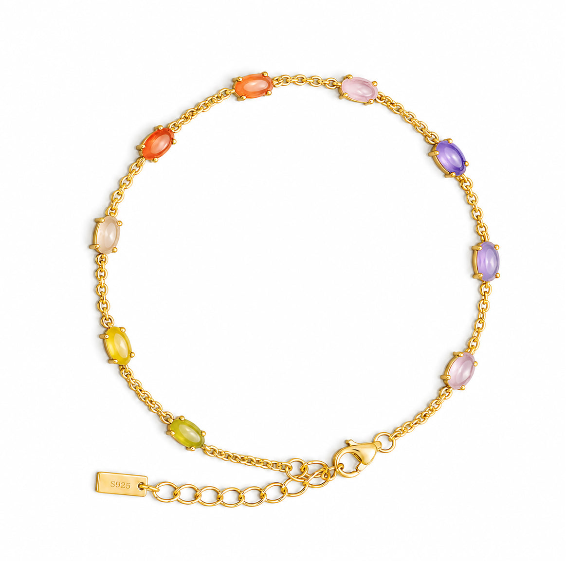 Bracelet Pierres Polychromes Lustreva - Argent Sterling 925