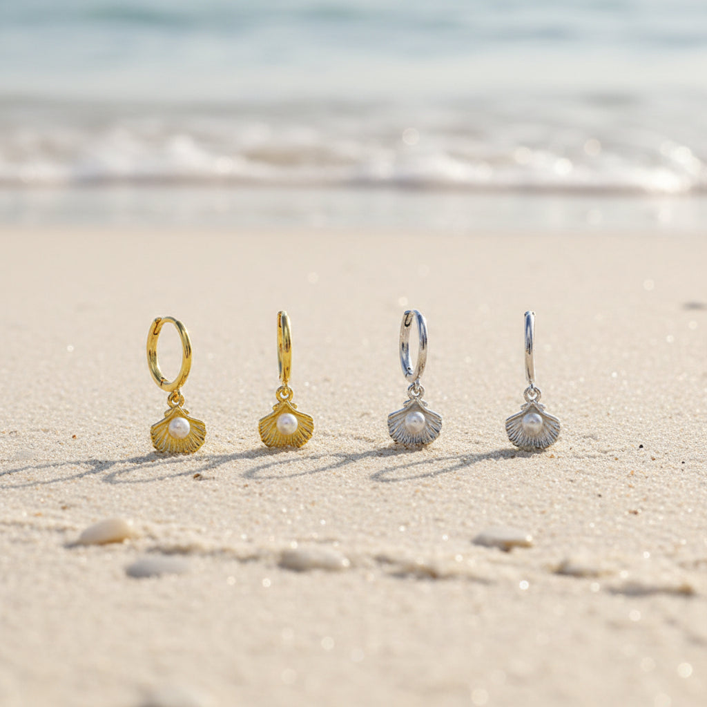 Boucles d'Oreille Coquillage Perlé Nacréa - Argent Sterling 925