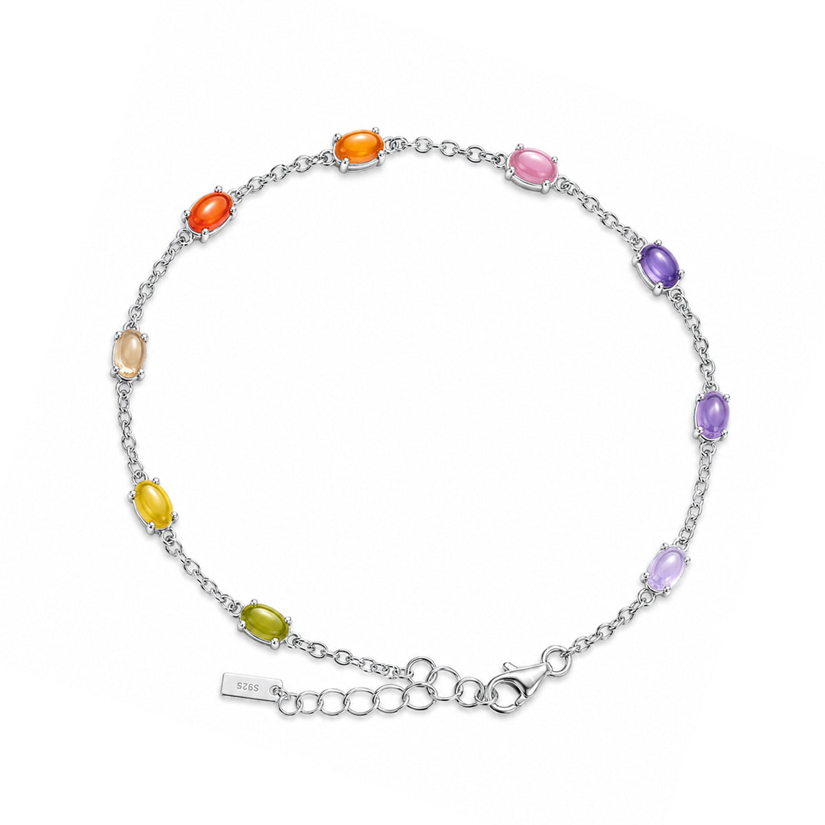 Bracelet Pierres Polychromes Lustreva - Argent Sterling 925