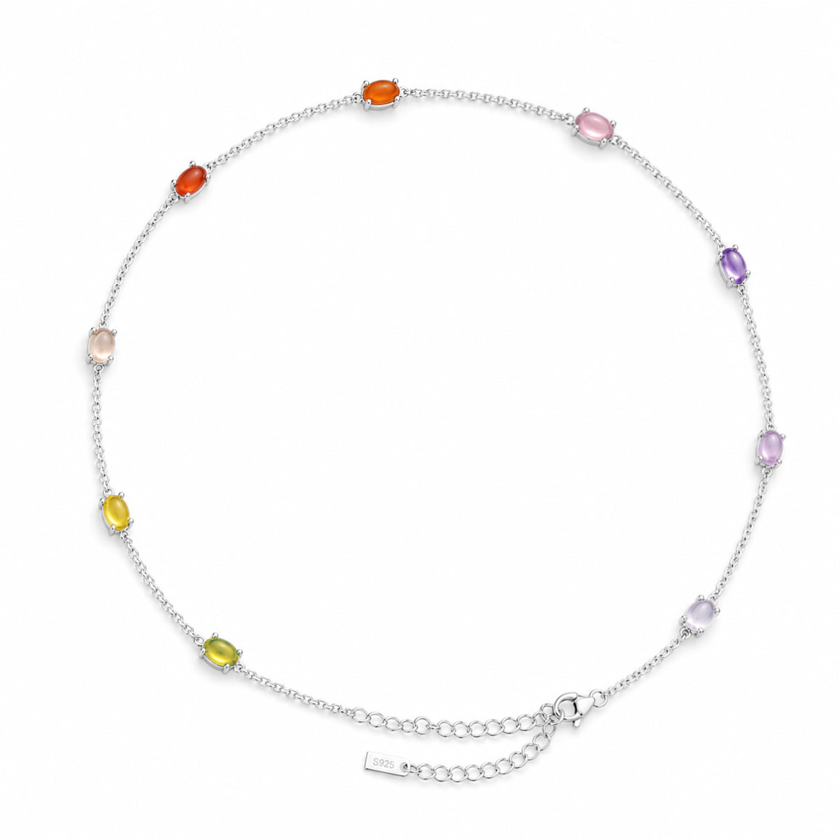 Collier Pierres Polychromes Lustreva - Argent Sterling 925