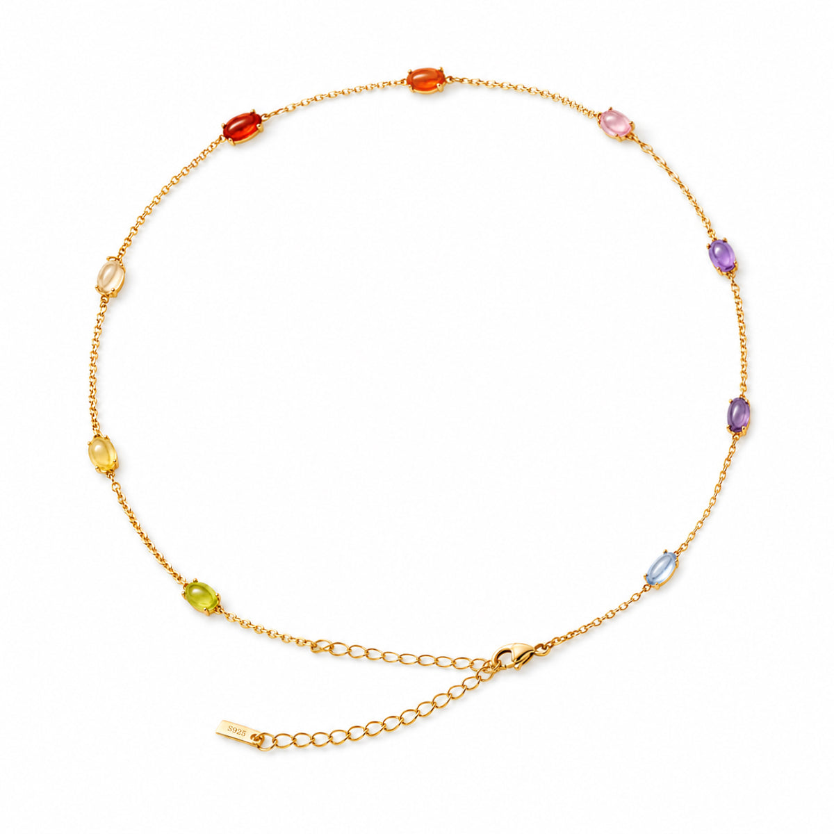 Collier Pierres Polychromes Lustreva - Argent Sterling 925