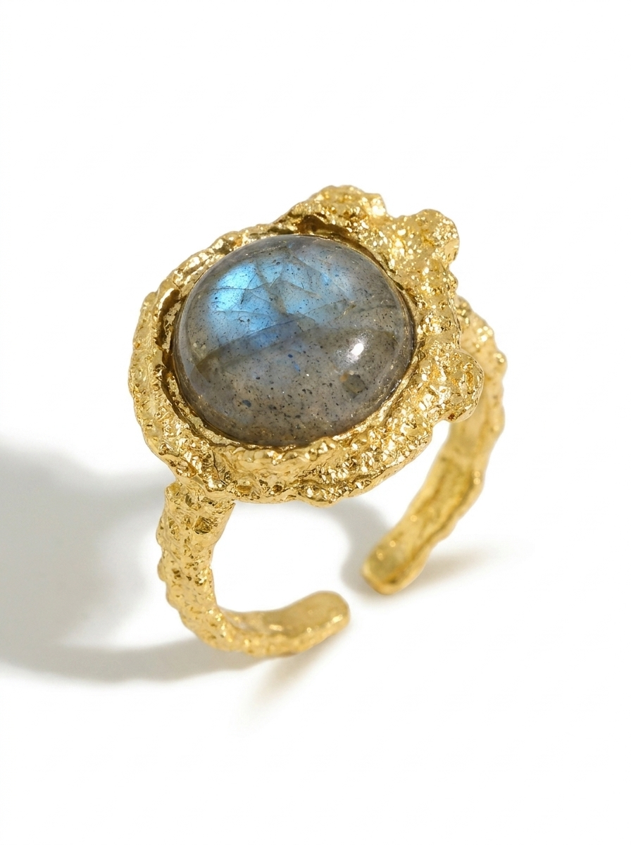 Bague Ajustable Labradorite Univers Radiant Solaria - Argent Sterling 925