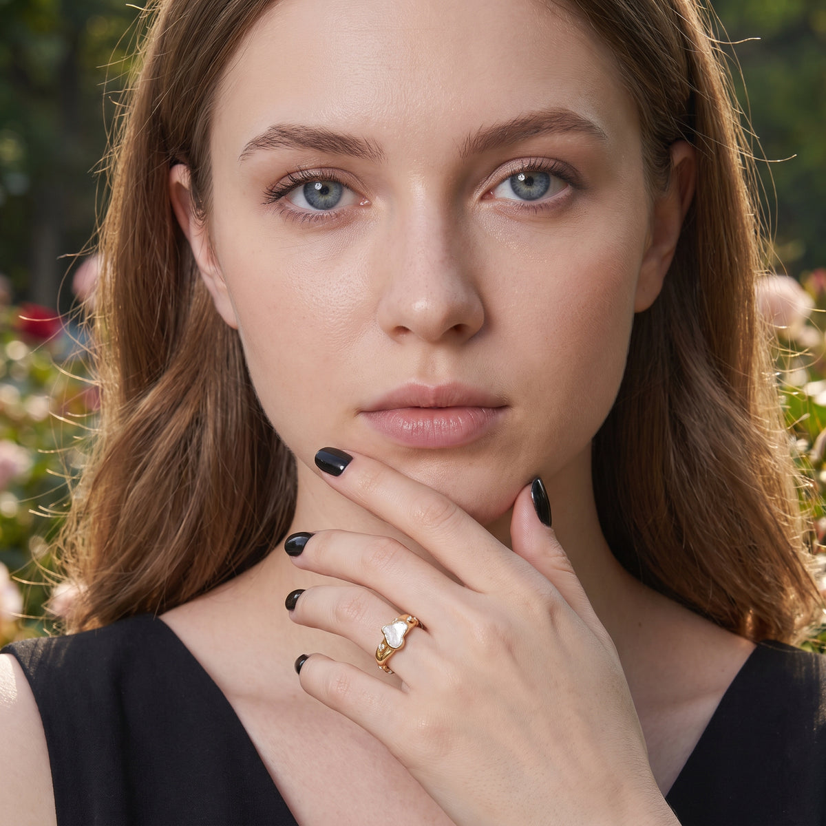 Bague Ajustable Cœur Éclatant Vespera - Argent Sterling 925