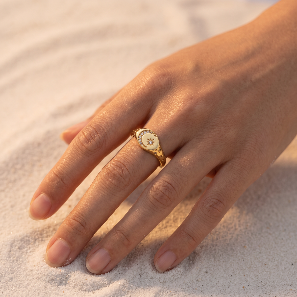 Bague Ajustable Croissant Lunaire Amel - Argent Sterling 925