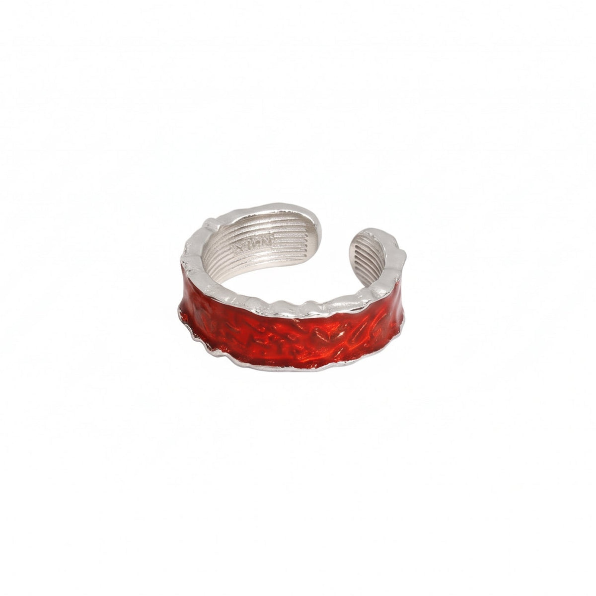 Bague Ajustable Vaguelettes Colorées Rubra - Argent Sterling 925