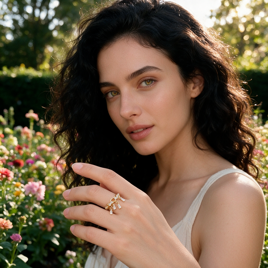 Bague Ajustable Ornée Gracieuse Nyxora - Argent Sterling 925