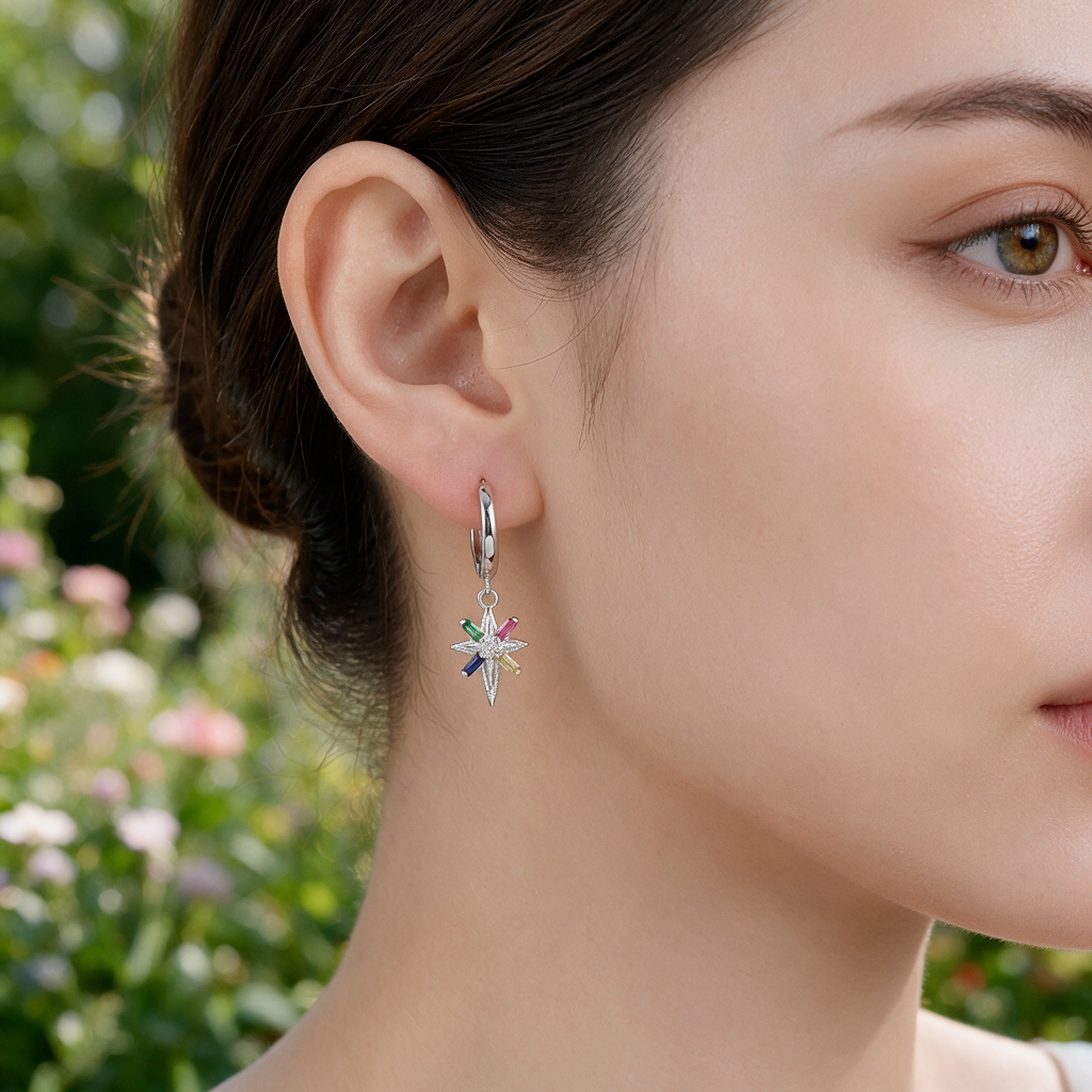 Boucles d'Oreille Étoiles Vives Stelline - Argent Sterling 925