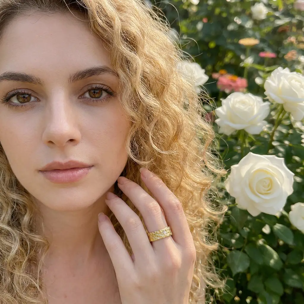 Bague Ajustable Lumineuse Martelée Sélène - Argent Sterling 925